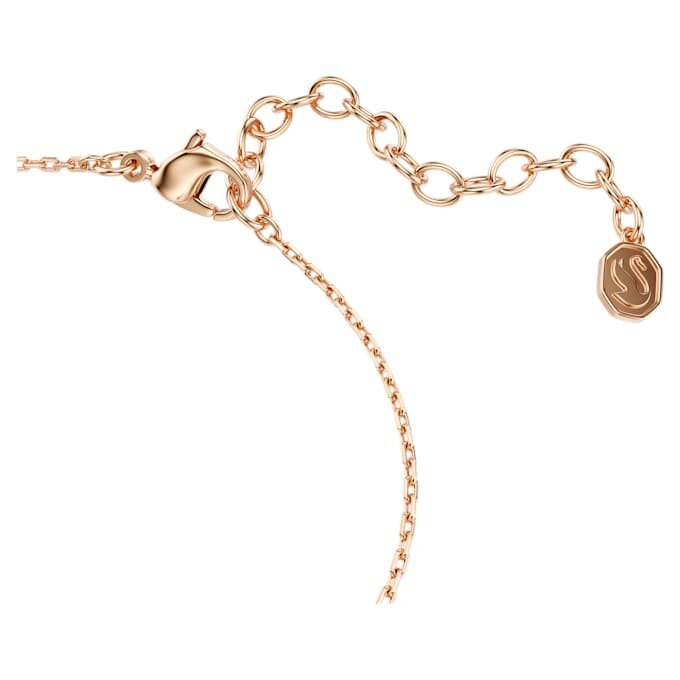 Pulseira Cisne com cortes mistos, cisne, branca, banhada a ouro rosa Pulseira Cisne com cortes mistos, cisne, branca, banhada a ouro rosa