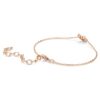 Pulseira Cisne com cortes mistos, cisne, branca, banhada a ouro rosa Pulseira Cisne com cortes mistos, cisne, branca, banhada a ouro rosa