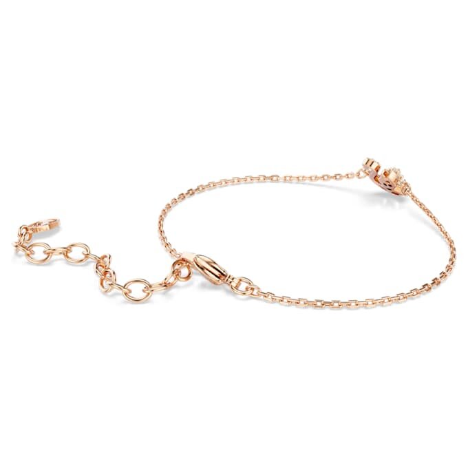 Pulseira Cisne com cortes mistos, cisne, branca, banhada a ouro rosa Pulseira Cisne com cortes mistos, cisne, branca, banhada a ouro rosa