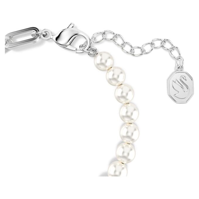Pulseira Cisne com Pérolas de Cristal, Cisne, Preto, Acabamento em Metais Misturados Pulseira Cisne com Pérolas de Cristal, Cisne, Preto, Acabamento em Metais Misturados