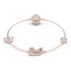 Pulseira Cisne, Rosa, com banho em tom de ouro rosa Pulseira Cisne, Rosa, com banho em tom de ouro rosa