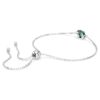 Pulseira com pedra de nascimento, corte quadrado, maio, verde, banhada a ródio Pulseira com pedra de nascimento, corte quadrado, maio, verde, banhada a ródio