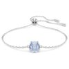 Pulseira com pedra de nascimento, corte quadrado, março, azul, banhada a ródio Pulseira com pedra de nascimento, corte quadrado, março, azul, banhada a ródio
