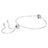 Pulseira com pedra de nascimento, corte quadrado, março, azul, banhada a ródio Pulseira com pedra de nascimento, corte quadrado, março, azul, banhada a ródio