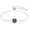 Pulseira com pedra de nascimento, corte quadrado, setembro, azul, banhada a ródio Pulseira com pedra de nascimento, corte quadrado, setembro, azul, banhada a ródio