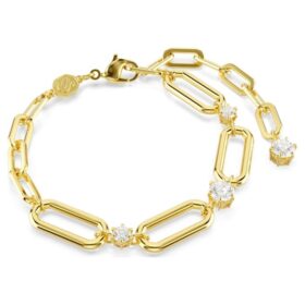 Pulseira Constella Branca, banhada a dourado