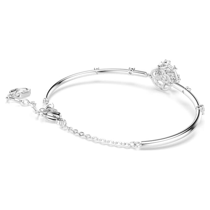 Pulseira Constella com corte redondo, pedra dançante, branca, banhada a ródio Pulseira Constella com corte redondo, pedra dançante, branca, banhada a ródio