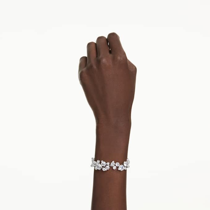 Pulseira Constella com cortes mistos, branca, banhada a ródio Pulseira Constella com cortes mistos, branca, banhada a ródio