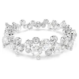 Pulseira Constella com cortes mistos, branca, banhada a ródio