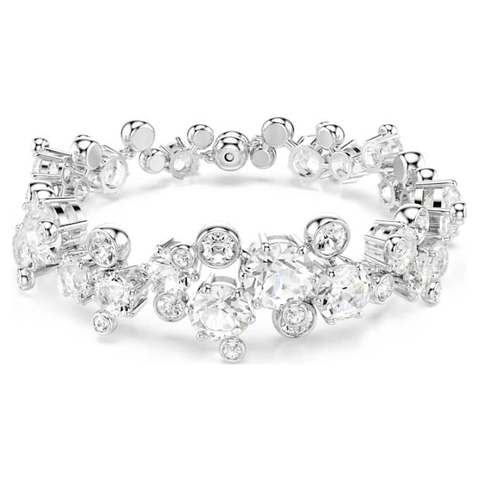 Pulseira Constella com cortes mistos, branca, banhada a ródio Pulseira Constella com cortes mistos, branca, banhada a ródio