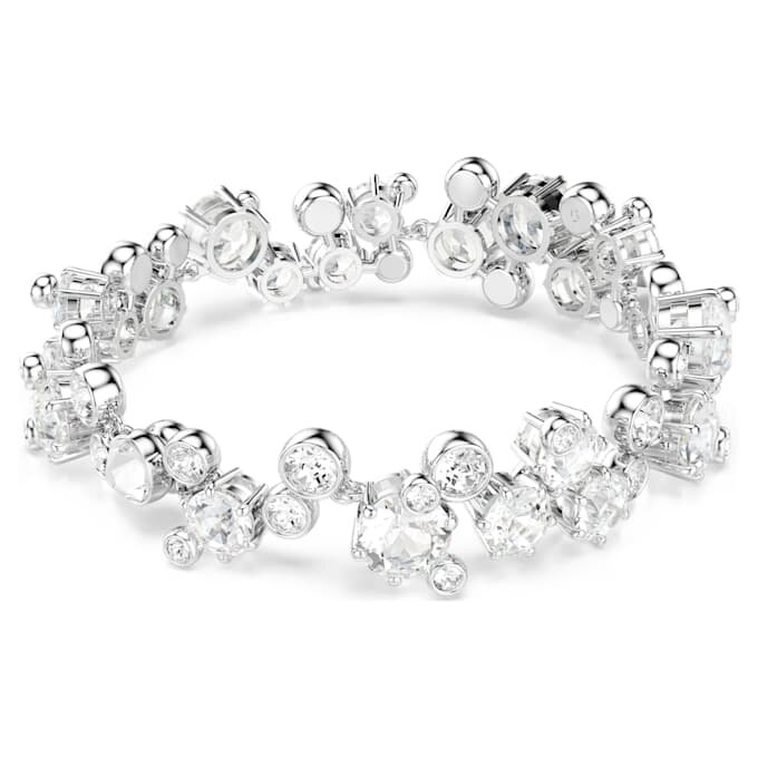 Pulseira Constella com cortes mistos, branca, banhada a ródio Pulseira Constella com cortes mistos, branca, banhada a ródio