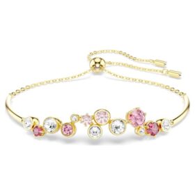 Pulseira Constella com cortes mistos, multicolorida, banhada a dourado