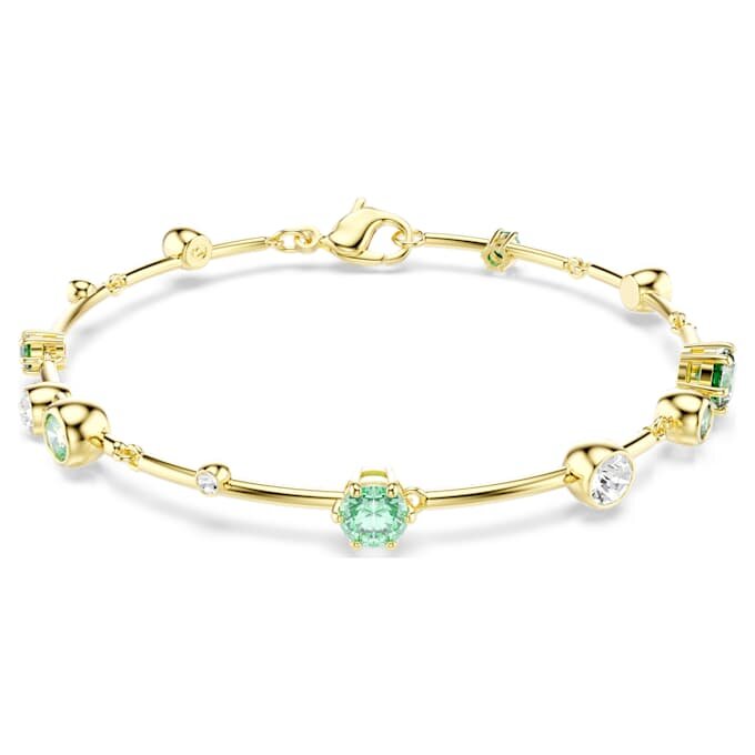 Pulseira Constella com cortes mistos, verde, banhada a ouro Pulseira Constella com cortes mistos, verde, banhada a ouro