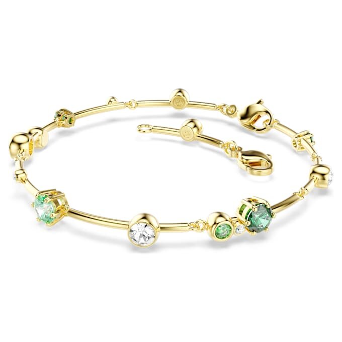 Pulseira Constella com cortes mistos, verde, banhada a ouro Pulseira Constella com cortes mistos, verde, banhada a ouro