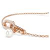 Pulseira Constella com pérola de cristal, corte redondo, branca, banhada a ouro rosa