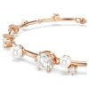 Pulseira Constella com pérolas de cristal, cortes redondos, branca, banhada a ouro rosa Pulseira Constella com pérolas de cristal, cortes redondos, branca, banhada a ouro rosa