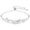 Pulseira Constella com pérolas de cristal, cortes redondos, branca, banhada a ródio Pulseira Constella com pérolas de cristal, cortes redondos, branca, banhada a ródio