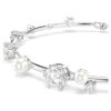 Pulseira Constella com pérolas de cristal, cortes redondos, branca, banhada a ródio Pulseira Constella com pérolas de cristal, cortes redondos, branca, banhada a ródio