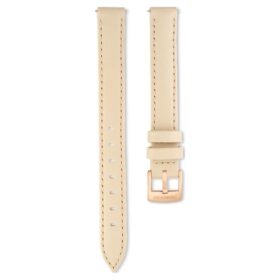 Pulseira de relógio com 12 mm (0,47″) de largura, em pele, bege, com acabamento em tom de ouro rosa Pulseira de relógio com 12 mm (0,47″) de largura, em pele, bege, com acabamento em tom de ouro rosa