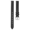Pulseira de relógio com 12 mm (0,47″) de largura, em pele, preta, aço inoxidável Pulseira de relógio com 12 mm (0,47″) de largura, em pele, preta, aço inoxidável
