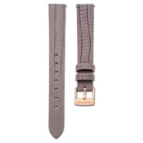 Pulseira de relógio com 13 mm (0,51″) de largura, em couro, cinzenta, com acabamento em tom de ouro rosa Pulseira de relógio com 13 mm (0,51″) de largura, em couro, cinzenta, com acabamento em tom de ouro rosa