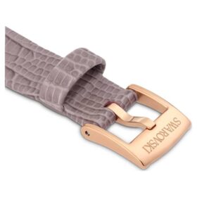 Pulseira de relógio com 13 mm (0,51″) de largura, em couro, cinzenta, com acabamento em tom de ouro rosa Pulseira de relógio com 13 mm (0,51″) de largura, em couro, cinzenta, com acabamento em tom de ouro rosa