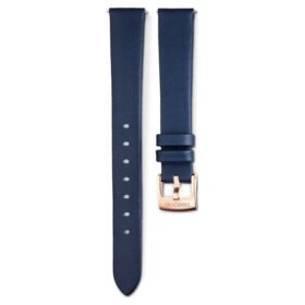 Pulseira de relógio com 14 mm (0,55″) de largura, em pele, azul, com acabamento em tom de ouro rosa Pulseira de relógio com 14 mm (0,55″) de largura, em pele, azul, com acabamento em tom de ouro rosa