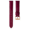 Pulseira de relógio com 15 mm (0,59″) de largura, em couro com costura, vermelha, com acabamento em tom de ouro rosa Pulseira de relógio com 15 mm (0,59″) de largura, em couro com costura, vermelha, com acabamento em tom de ouro rosa