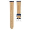 Pulseira de relógio com 16 mm (0,63″) de largura, em couro com costura, azul, aço inoxidável Pulseira de relógio com 16 mm (0,63″) de largura, em couro com costura, azul, aço inoxidável