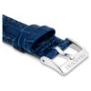 Pulseira de relógio com 16 mm (0,63″) de largura, em couro com costura, azul, aço inoxidável Pulseira de relógio com 16 mm (0,63″) de largura, em couro com costura, azul, aço inoxidável