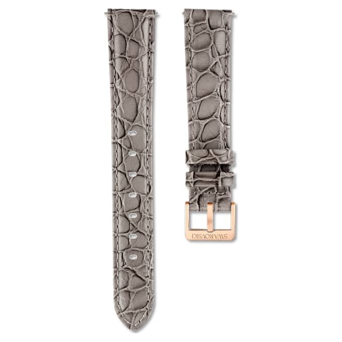 Pulseira de relógio com 16 mm (0,63″) de largura, em couro com costura, cinzenta Pulseira de relógio com 16 mm (0,63″) de largura, em couro com costura, cinzenta