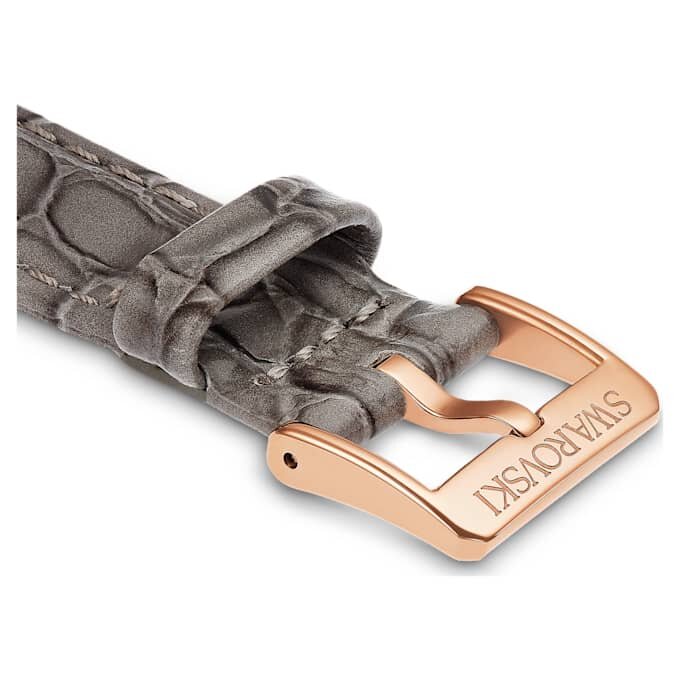 Pulseira de relógio com 16 mm (0,63″) de largura, em couro com costura, cinzenta Pulseira de relógio com 16 mm (0,63″) de largura, em couro com costura, cinzenta