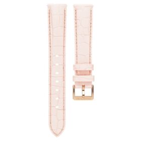 Pulseira de relógio com 16 mm (0,63″) de largura, em couro com costura, cor-de-rosa, acabamento em tom de ouro rosa Pulseira de relógio com 16 mm (0,63″) de largura, em couro com costura, cor-de-rosa, acabamento em tom de ouro rosa