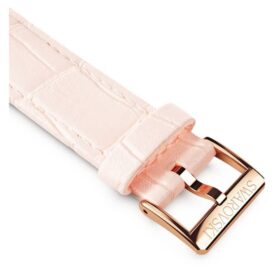 Pulseira de relógio com 16 mm (0,63″) de largura, em couro com costura, cor-de-rosa, acabamento em tom de ouro rosa Pulseira de relógio com 16 mm (0,63″) de largura, em couro com costura, cor-de-rosa, acabamento em tom de ouro rosa