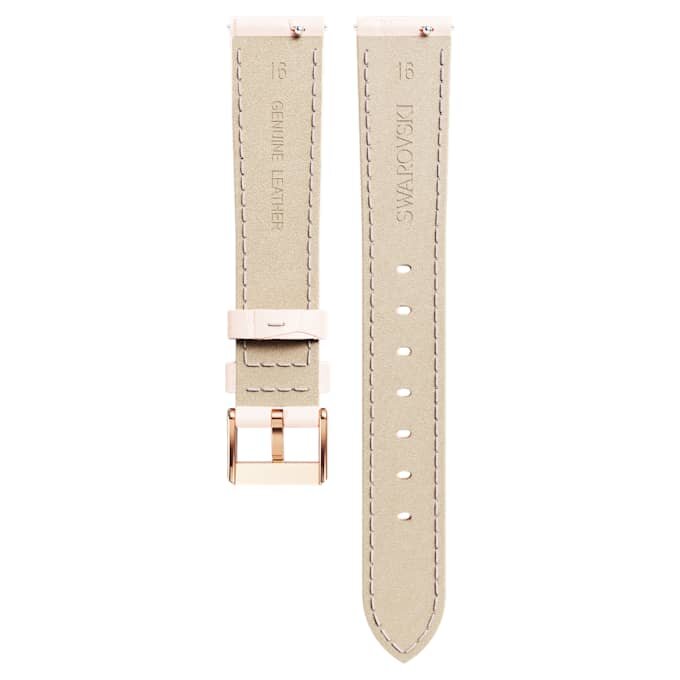 Pulseira de relógio com 16 mm (0,63″) de largura, em couro com costura, cor-de-rosa, acabamento em tom de ouro rosa Pulseira de relógio com 16 mm (0,63″) de largura, em couro com costura, cor-de-rosa, acabamento em tom de ouro rosa