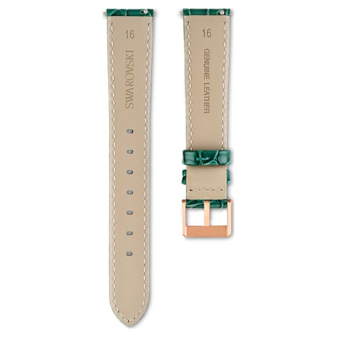 Pulseira de relógio com 16 mm (0,63″) de largura, em couro com costura, verde Pulseira de relógio com 16 mm (0,63″) de largura, em couro com costura, verde