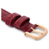 Pulseira de relógio com 16 mm (0,63″) de largura, em couro com costura, vermelha, com acabamento em tom de ouro rosa Pulseira de relógio com 16 mm (0,63″) de largura, em couro com costura, vermelha, com acabamento em tom de ouro rosa