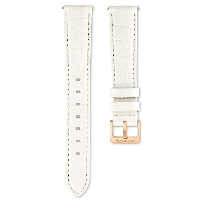 Pulseira de relógio com 16 mm (0,63″) de largura, pulseira em couro, branca Pulseira de relógio com 16 mm (0,63″) de largura, pulseira em couro, branca