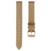 Pulseira de relógio com 17 mm (0,67″) de largura, em pele com costura, castanha, acabamento em tom de ouro rosa Pulseira de relógio com 17 mm (0,67″) de largura, em pele com costura, castanha, acabamento em tom de ouro rosa