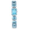 Pulseira de relógio com corte octogonal, azul, aço inoxidável