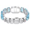 Pulseira de relógio com corte octogonal, azul, aço inoxidável