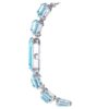 Pulseira de relógio com corte octogonal, azul, aço inoxidável