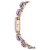 Pulseira de relógio com corte octogonal, roxa, acabamento dourado champanhe Pulseira de relógio com corte octogonal, roxa, acabamento dourado champanhe