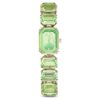 Pulseira de relógio com cristais de corte octogonal, verde, acabamento em tom dourado champanhe Pulseira de relógio com cristais de corte octogonal, verde, acabamento em tom dourado champanhe