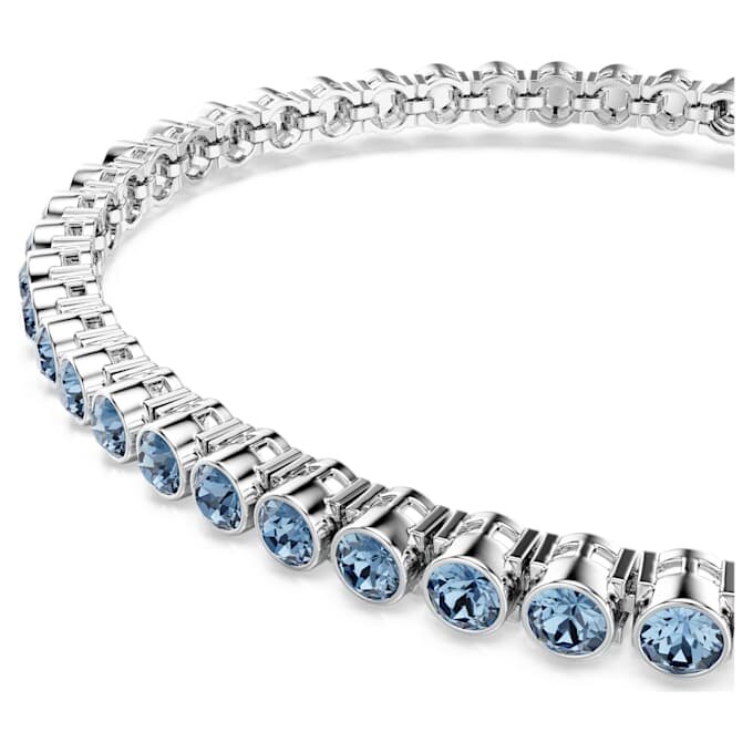 Pulseira de ténis Imber Emily com cristais de corte redondo, azuis, banhada a ródio Pulseira de ténis Imber Emily com cristais de corte redondo, azuis, banhada a ródio