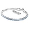 Pulseira de ténis Imber Emily com cristais de corte redondo, azuis, banhada a ródio Pulseira de ténis Imber Emily com cristais de corte redondo, azuis, banhada a ródio