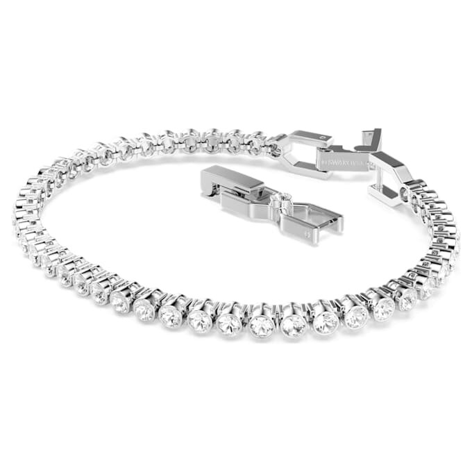 Pulseira de ténis Imber Emily com cristais de corte redondo, branca, banhada a ródio Pulseira de ténis Imber Emily com cristais de corte redondo, branca, banhada a ródio
