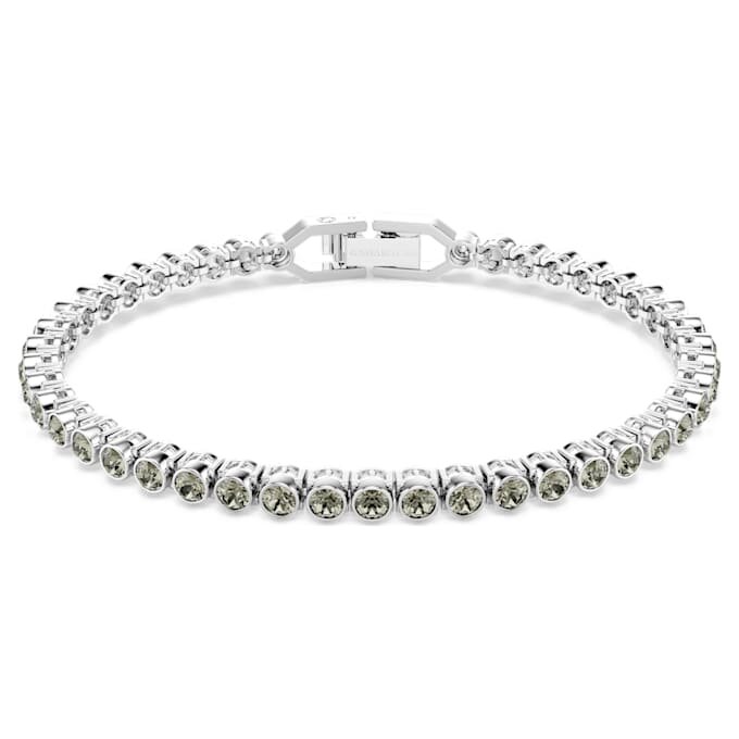 Pulseira de ténis Imber Emily com cristais de corte redondo, preta, banhada a ródio Pulseira de ténis Imber Emily com cristais de corte redondo, preta, banhada a ródio