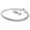 Pulseira de ténis Imber Emily com cristais de corte redondo, preta, banhada a ródio Pulseira de ténis Imber Emily com cristais de corte redondo, preta, banhada a ródio