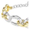 Pulseira Dextera com corte redondo, barra em T, branca, acabamento em metais misturados Pulseira Dextera com corte redondo, barra em T, branca, acabamento em metais misturados